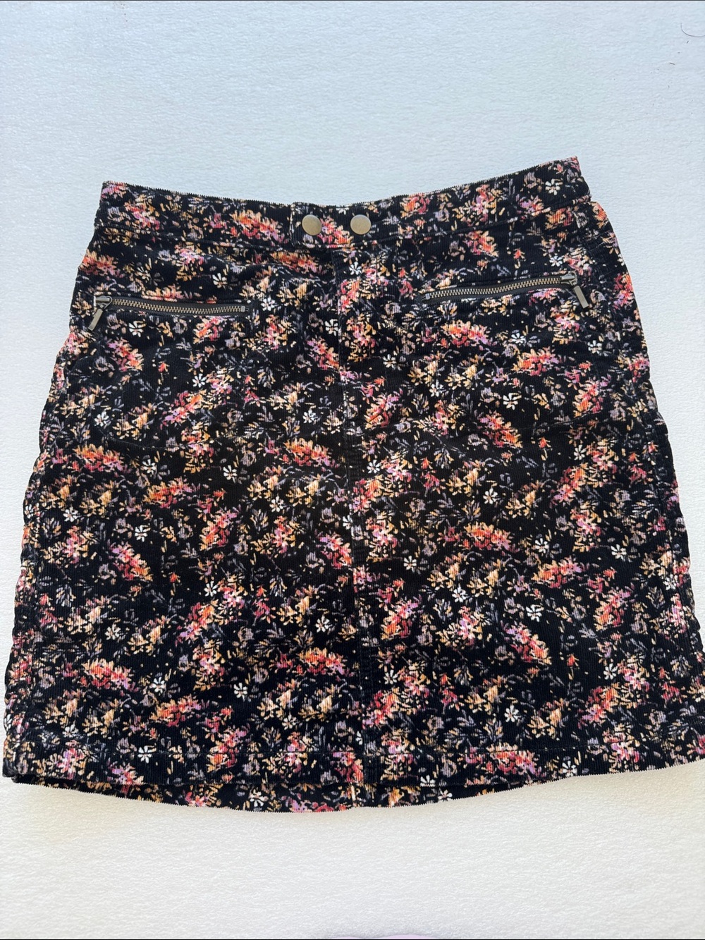Mossimo Supply Co. Black Mini Skirt with Pink & Tan Floral Print